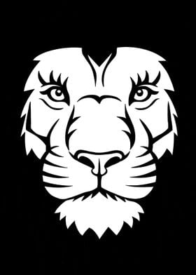 Lion Black White