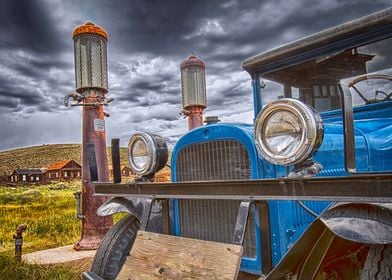 Vintage truck and gas 