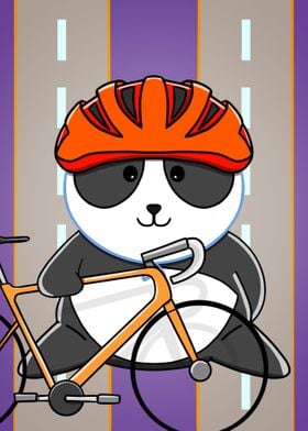 Cute Panda cyclist bike