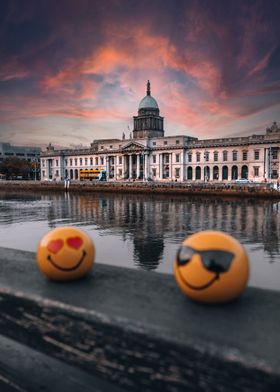 Irish building at sunset