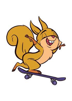 Cute Squirrel Skateboard