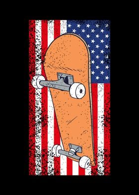 American Flag Skateboard