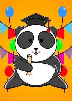 Cute Panda student diploma