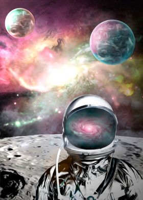 Space Astronaut on a Moon