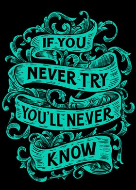 IF YOU NEVER TRY YOU NEVER