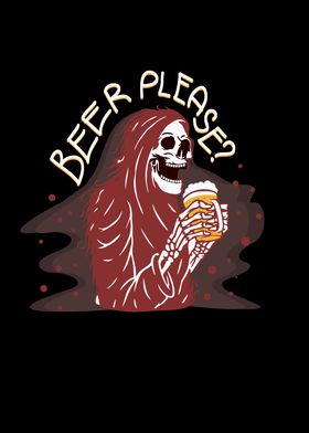 Beer Please Skull