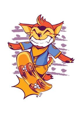 Skateboarding Foxy Kids