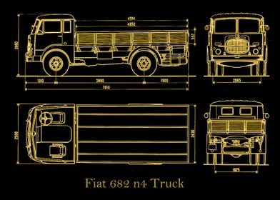 Fiat 682 n4 Truck gold 