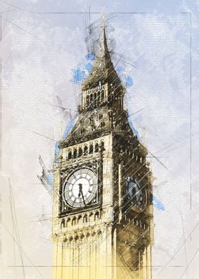 Big Ben watercolor 