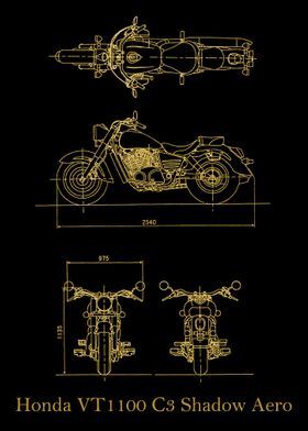 Honda VT1100 Shadow  gold 