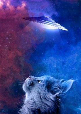 Space Cat UFO Scifi 