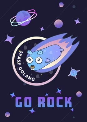 Golang Gopher space comet