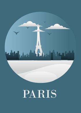 Paris In Paper Cut Style