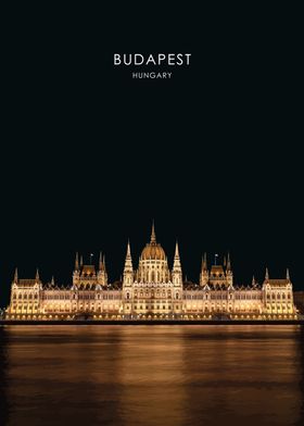 Budapest Parliament Illustration Hungary Travel Poster Budapest Art Print