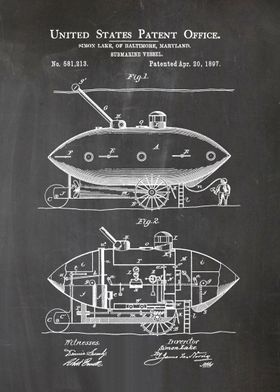 10 Submarine Patent Print