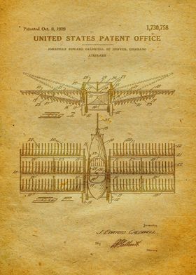 76 1929 Airplane Patent P