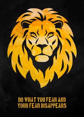 Black Yellow Lion Quote