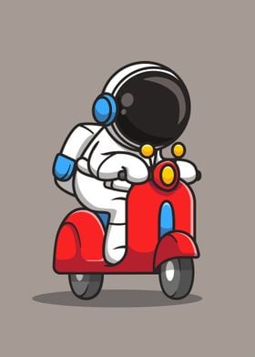 Kawaii Scooter Astronaut