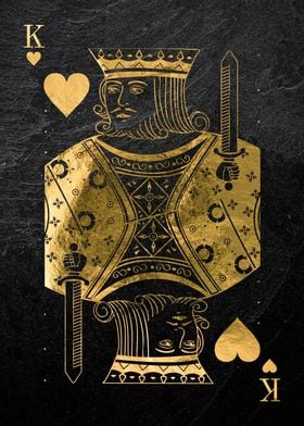 Playing card  King Hearts