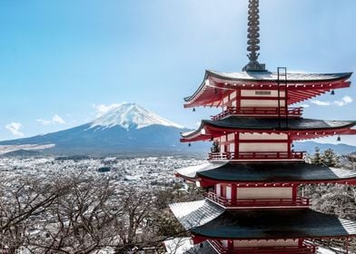 ToJi Tempel and Mt Fuji