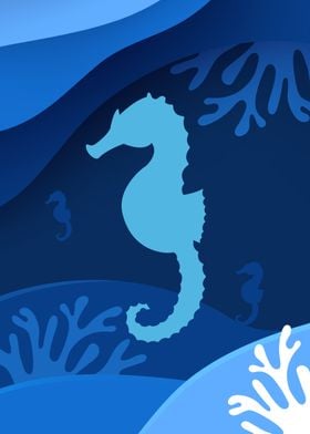 Seahorse in the waterworld