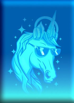 Blue cool unicorn gift