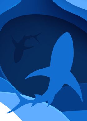 Shark in the waterworld