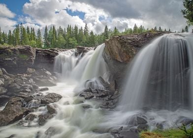 Sweden Fjall Waterfall