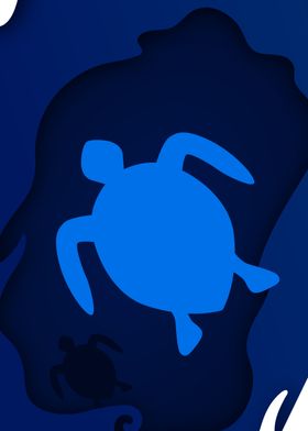 Turtle in the waterworld
