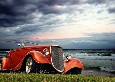 Hot Rod at Beach