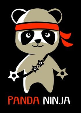 Panda Ninja Shuriken' Poster by FunnyGifts | Displate