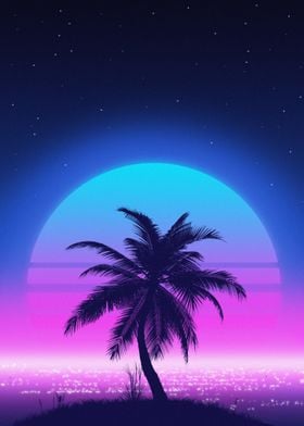 80s Palm Sunset