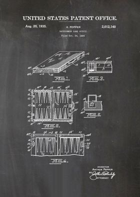 18 Backgammon Set Patent