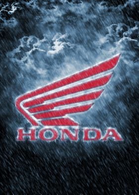 Honda Rain Poster By Black Iris Displate