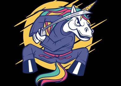 Rainbow Unicorn Samurai Un