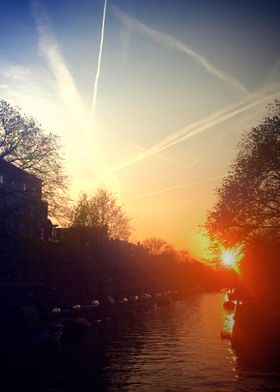 Amsterdam River and Sunset