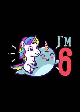 6th Birthday Unicorn Narwh