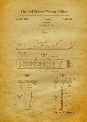 43 Snowboard Patent 1969