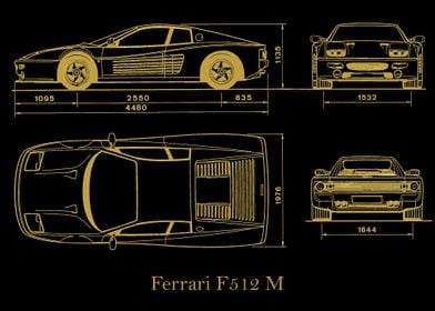 Ferrari F512 M 1994 gold 