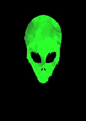 Alien face UFO space