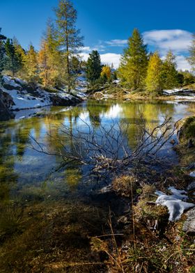 dolomite mountain lake