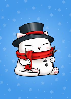 Christmas Snowman Cat