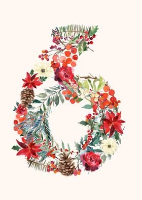 6 Six Floral Watercolor