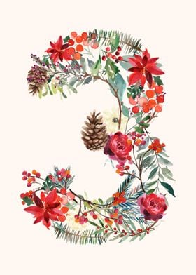 3 Three Floral Watercolor