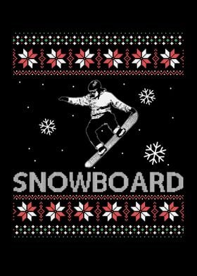 Snowboard Ugly Christmas