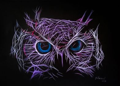 Owl Fractal Purple