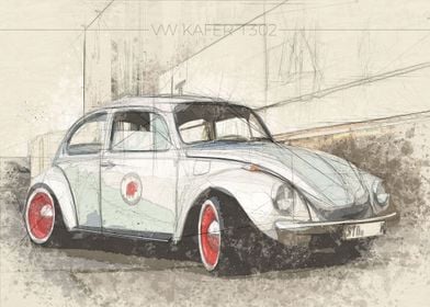 VW Beetle Kafer 1302