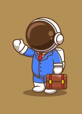 Kawaii Astronaut Working