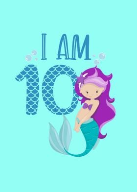 10 years birthday mermaid