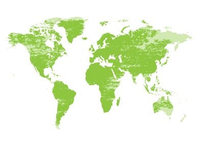 World map grunge green